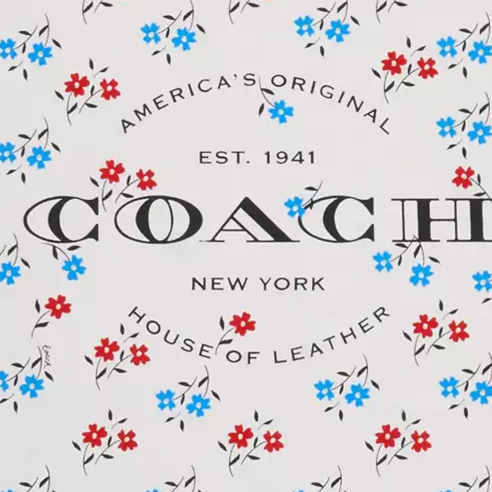 Coach Boardwalk Floral Print Silk Bandana nwt in packaging - Picture 2 of 5